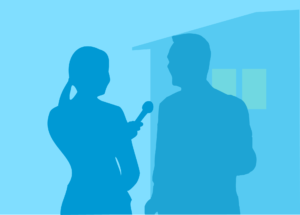 Graphic of a student interview